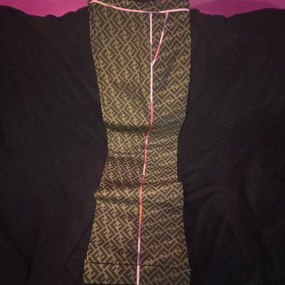 Fendi Brown and Black Monogram Trousers